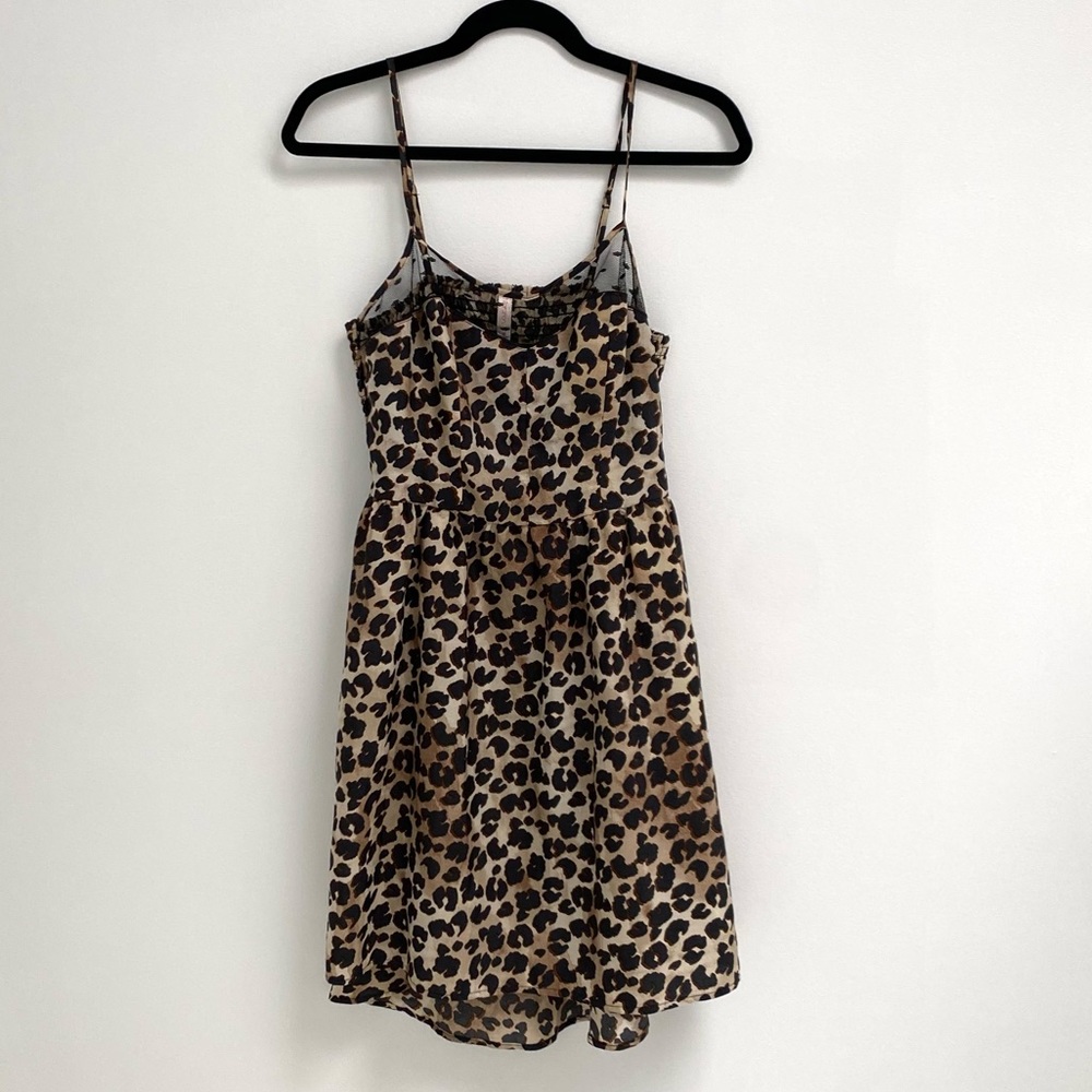 Leopard Xhilaration mini dress with lace detail. Size M.